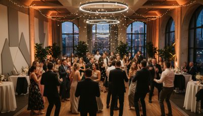 Guests dancing at a Toronto wedding reception