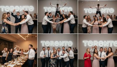 Guests dancing and having fun at a Toronto wedding reception