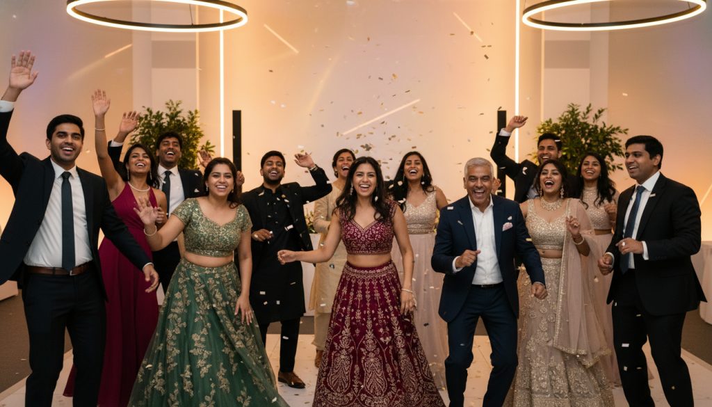 Wedding guests dancing and enjoying a Toronto reception