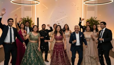Wedding guests dancing and enjoying a Toronto reception