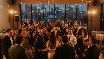 Guests dancing and having fun on a wedding dance floor in Toronto.