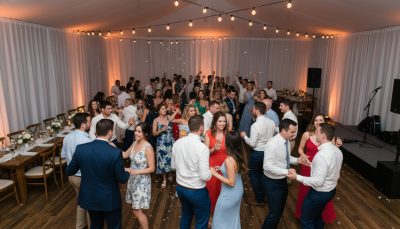 Guests dancing at a Vaughan wedding reception.