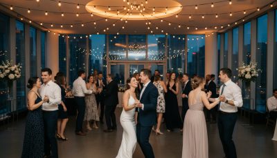 Guests dancing and celebrating at a Toronto wedding reception