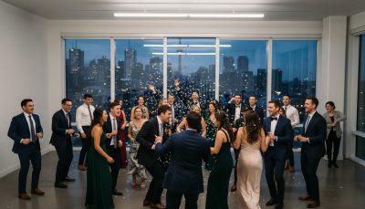 Toronto wedding guests dancing and having fun on the dance floor